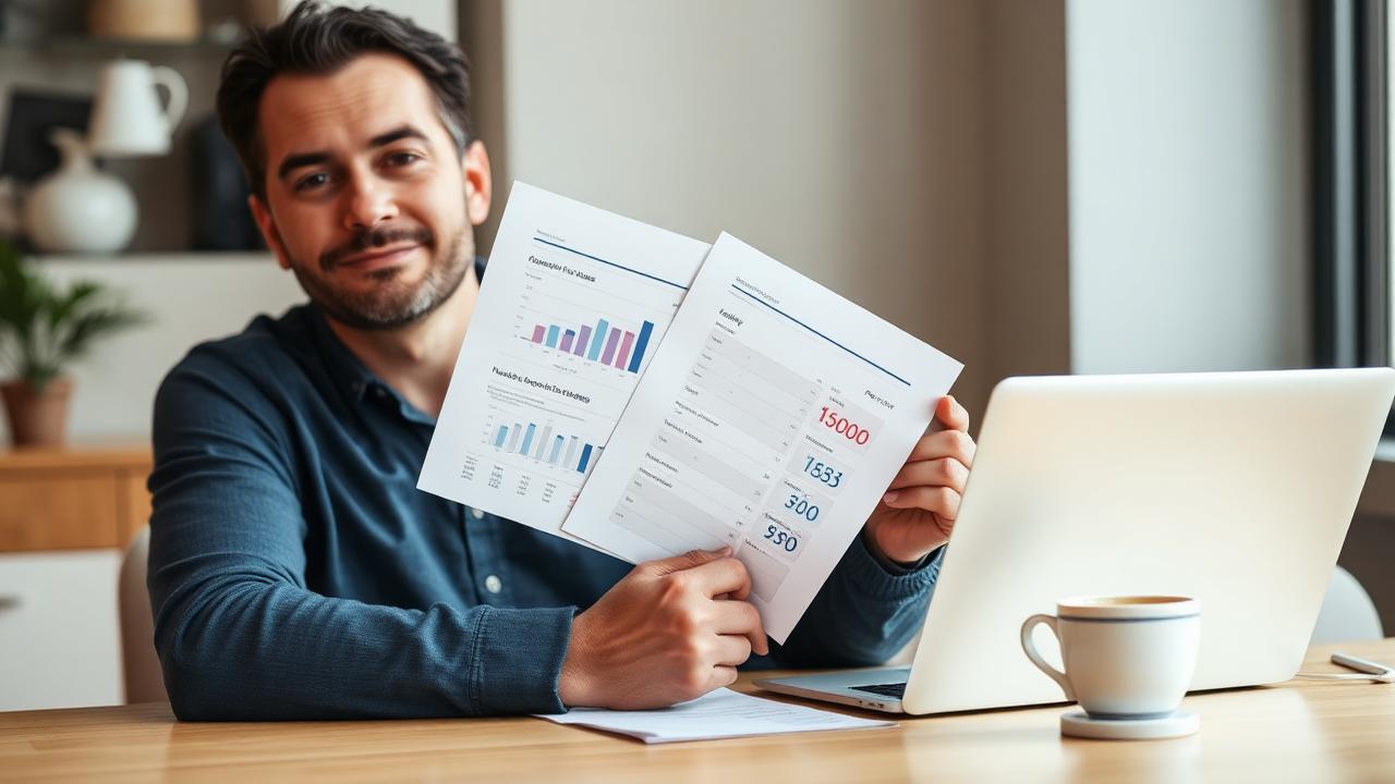 Founder reading a printed summary report of their Kickstarter campaign results