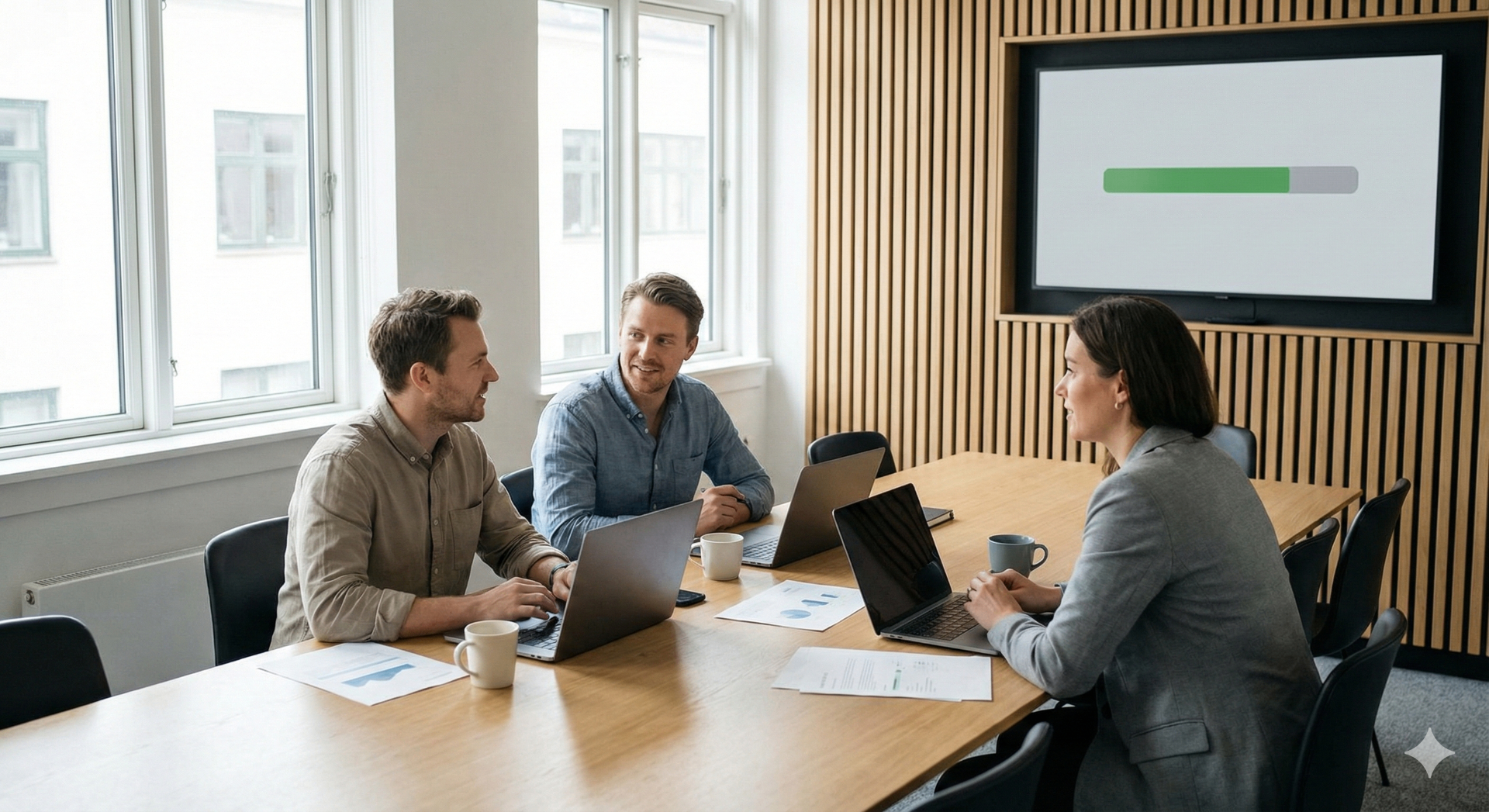 Creator meeting with a Kickstarter marketing agency team across a table