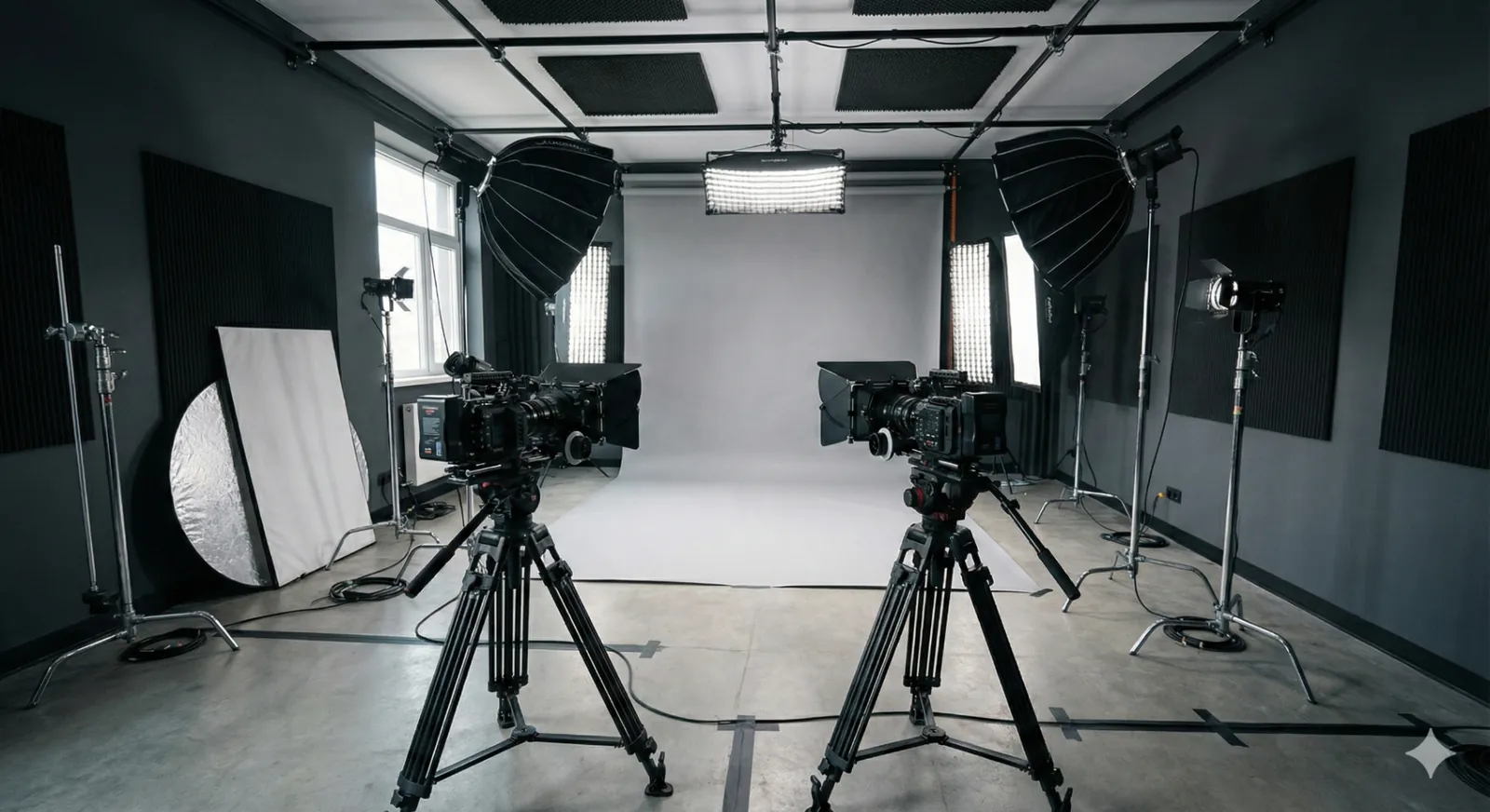 Video production studio setup used for filming Kickstarter campaign videos