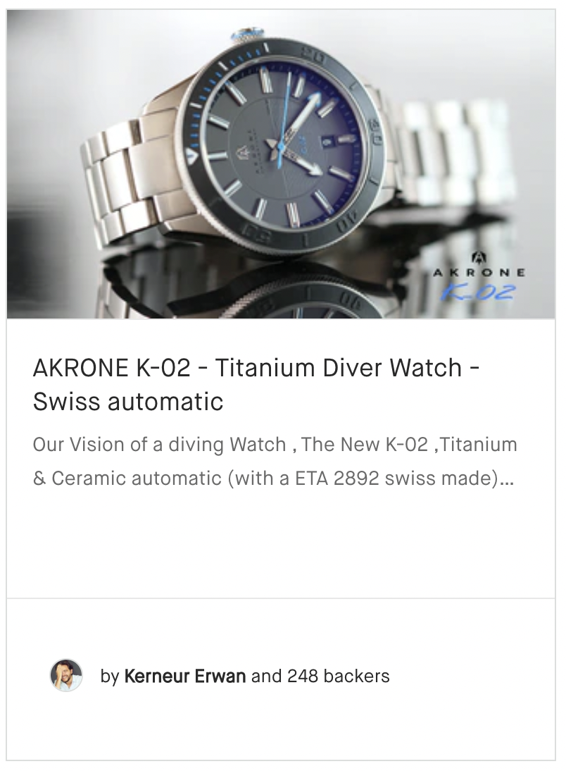 AKRONE K-02 - Titanium Diver Watch - Swiss automatic