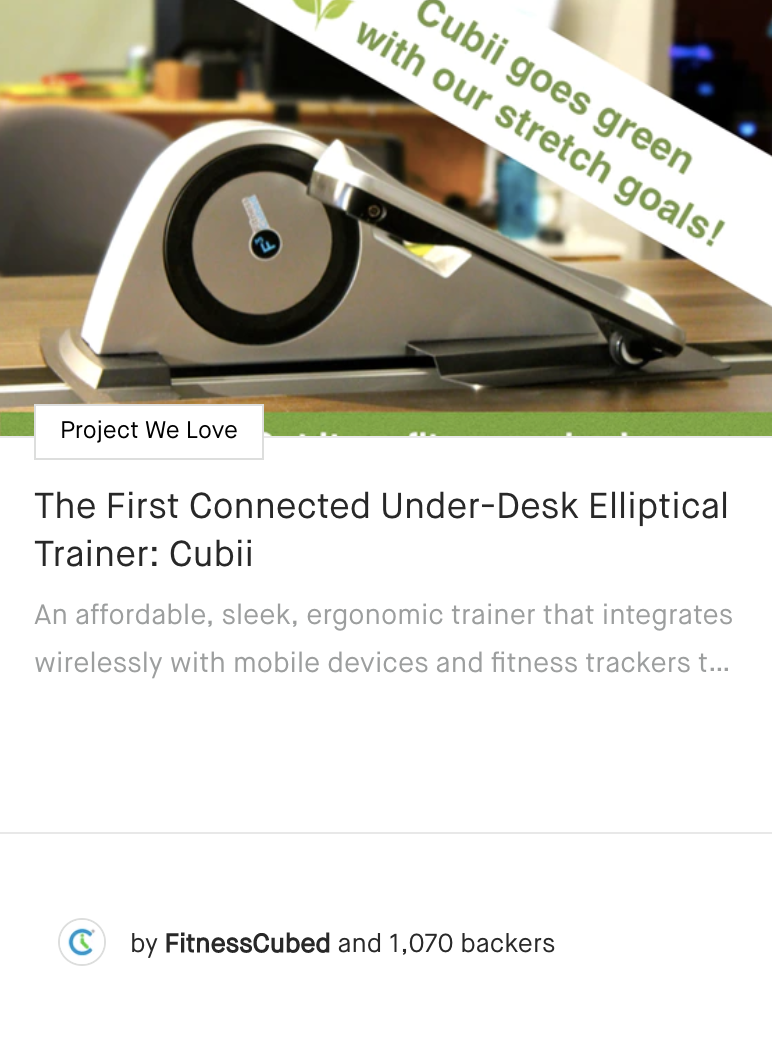 The First Connected Under-Desk Elliptical Trainer: Cubii