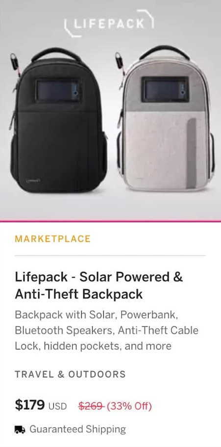 Lifepack - Solar Powered & Anti-Theft Backpack