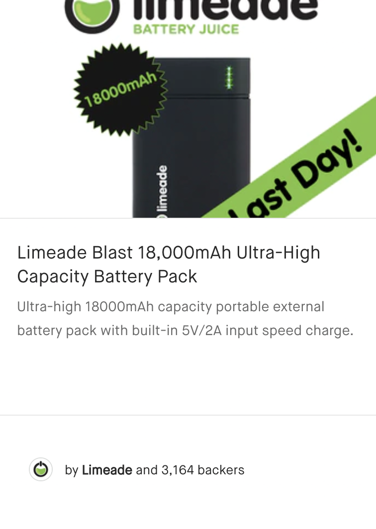 Limeade Blast 18,000mAh Ultra-High Capacity Battery Pack