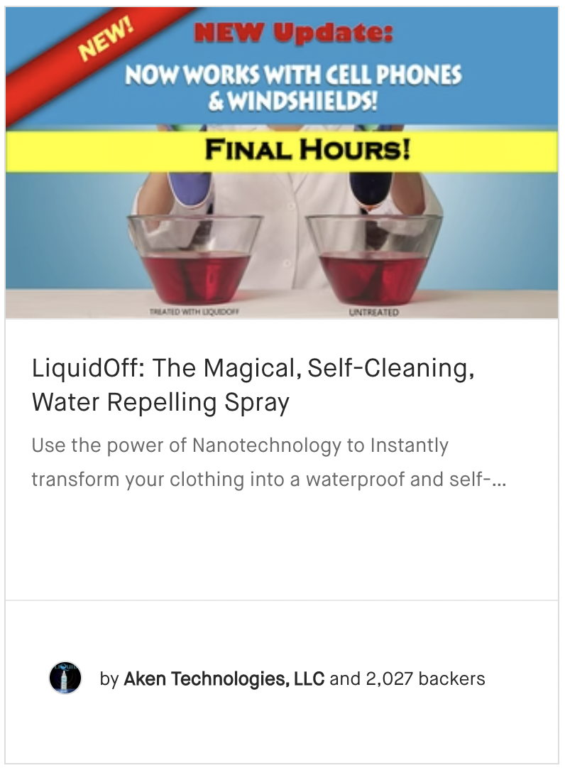 LiquidOff: The Magical, Self-Cleaning, Water Repelling Spray