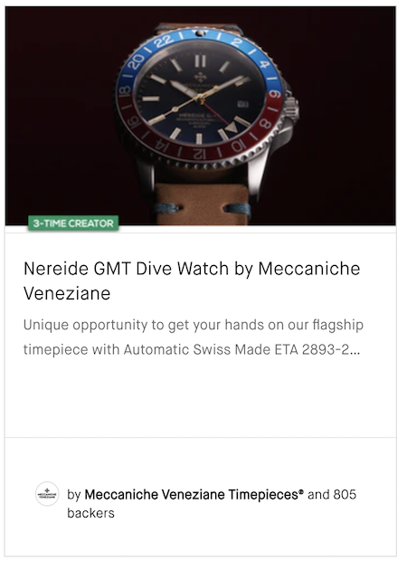 Nereide GMT Dive Watch by Meccaniche Veneziane