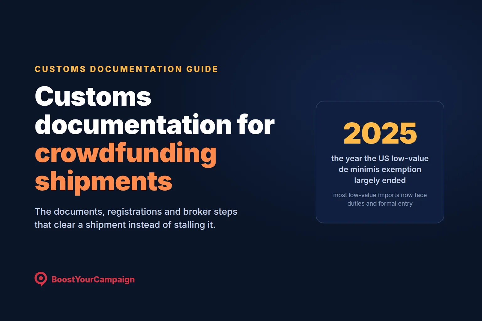 Customs Documentation for Crowdfunding Shipments: US and EU