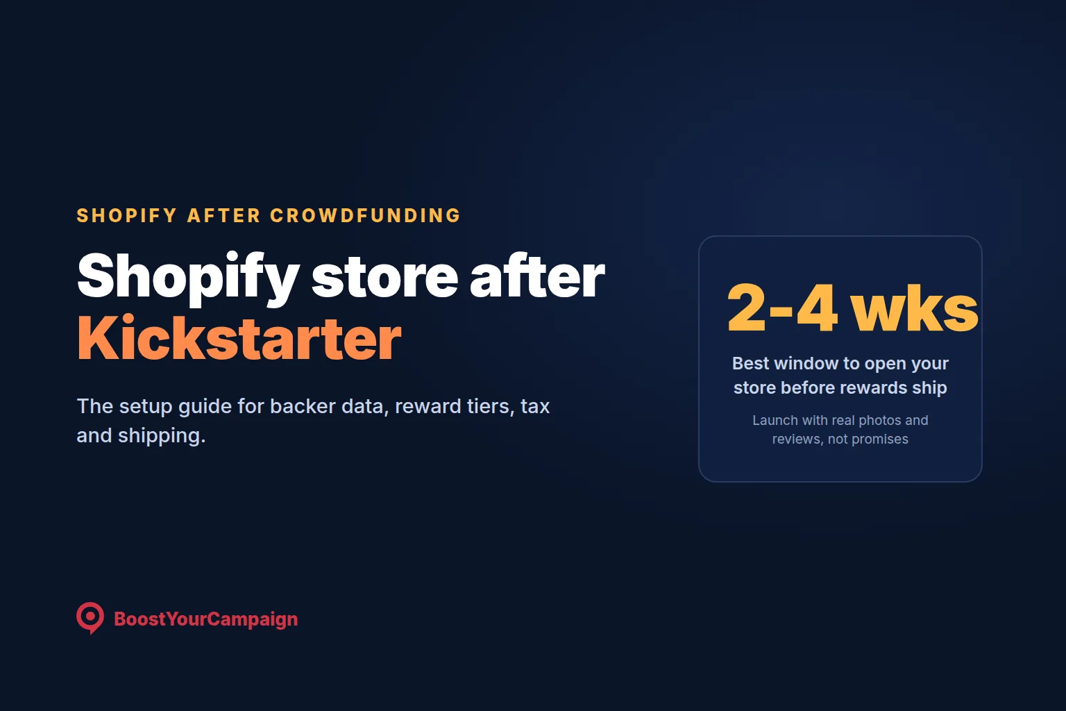 Shopify Store After Kickstarter: The Setup Guide