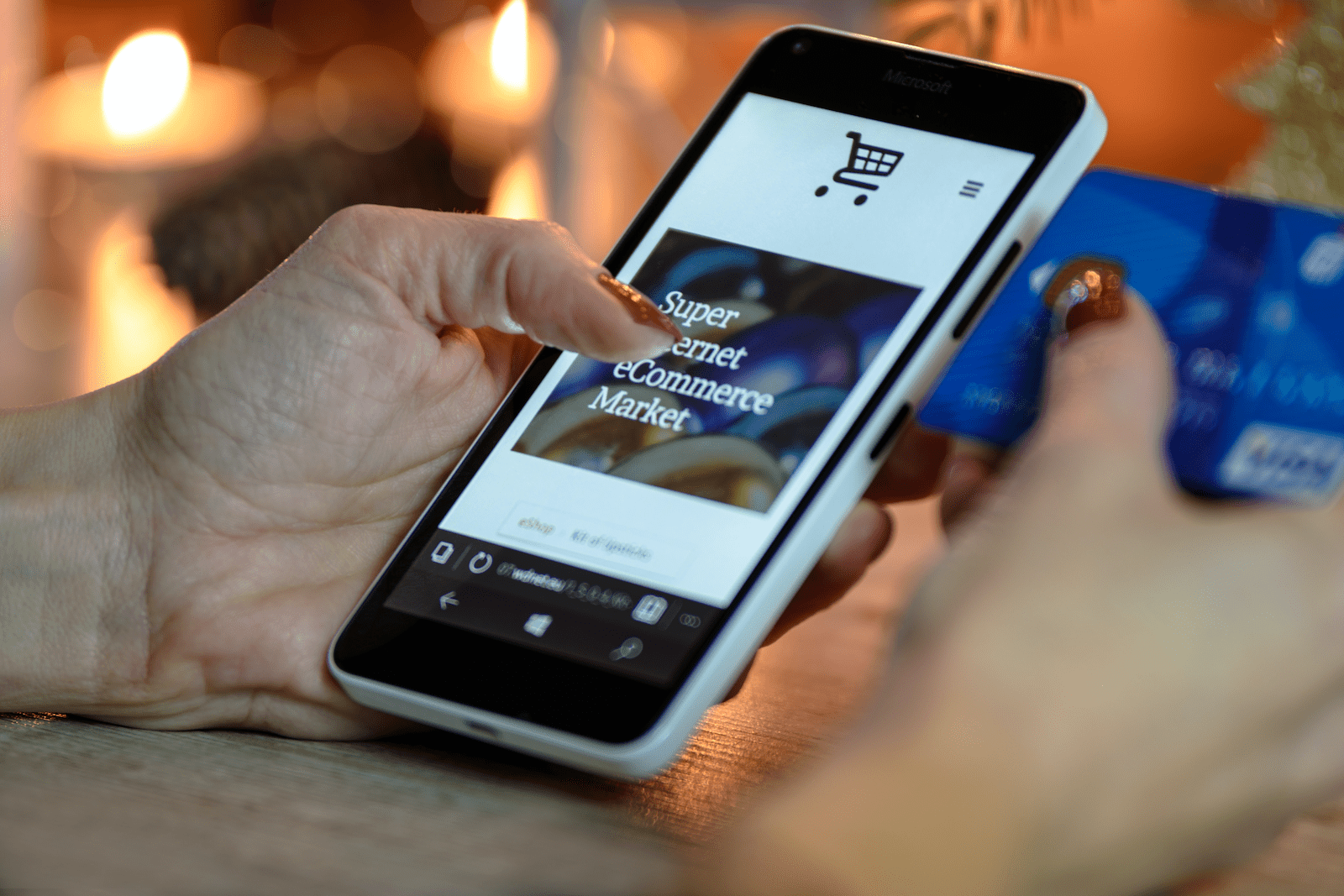 eCommerce on mobile with credit card