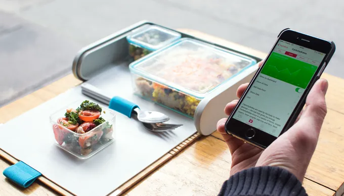 Prepd Pack with Modular Containers and Mobile App Nutrition Tracking